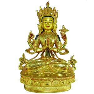 Chenrezig Khercheri Avalokitesvara Statue, Bronze Finishing
